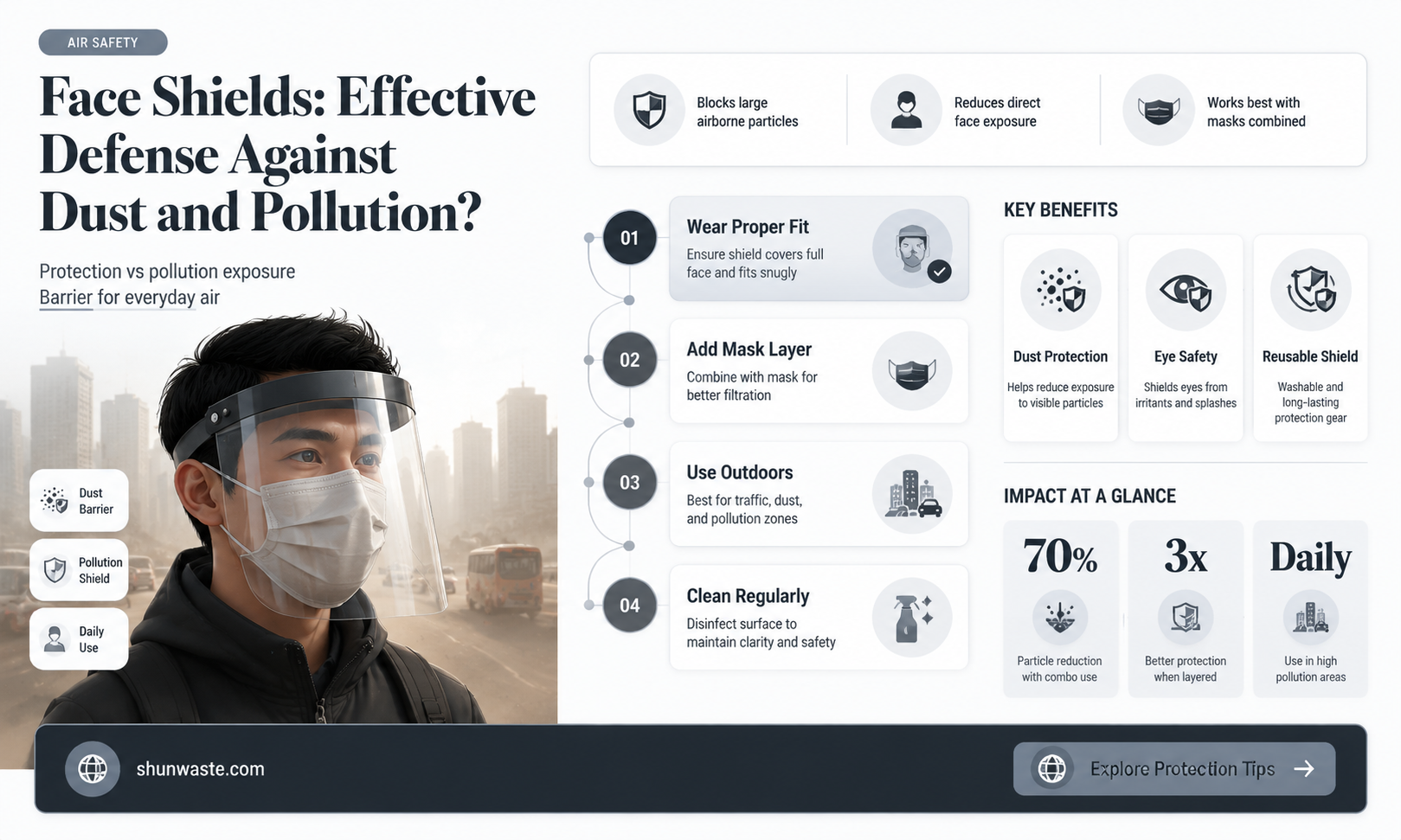 are sa face shields anygood for dust and pollution