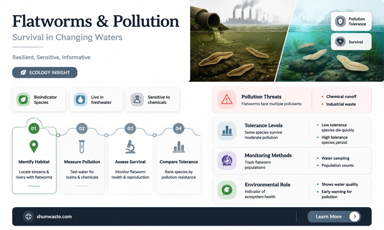 are flatworms pollution tolerant