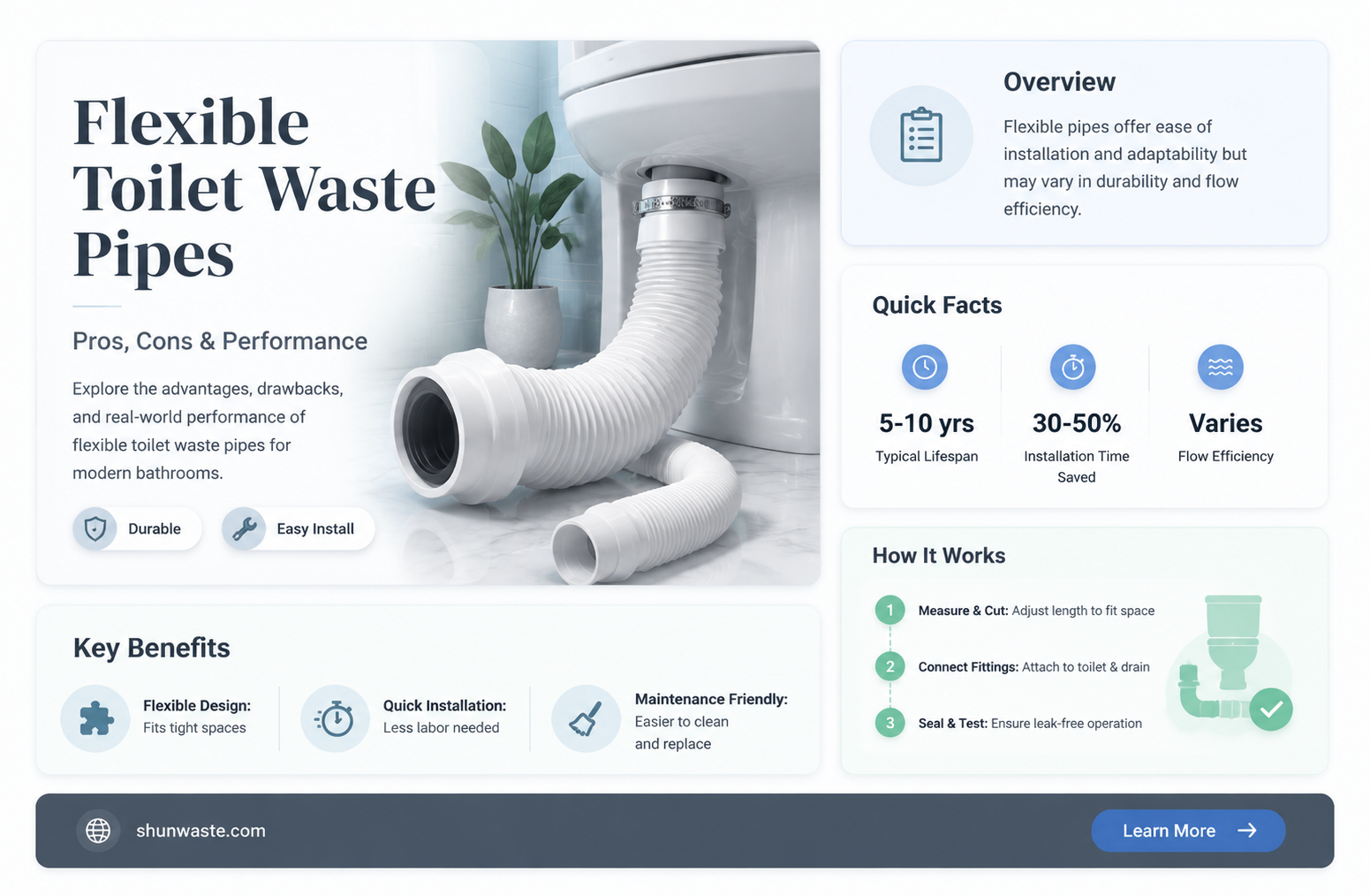 are flexible toilet waste pipes any good