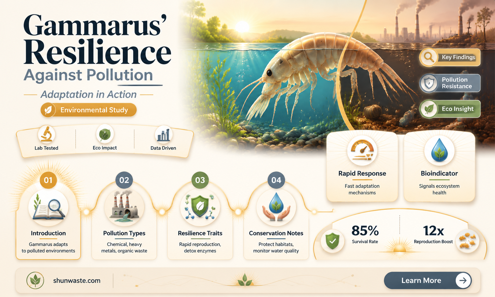 are gammarus sensitive to pollution