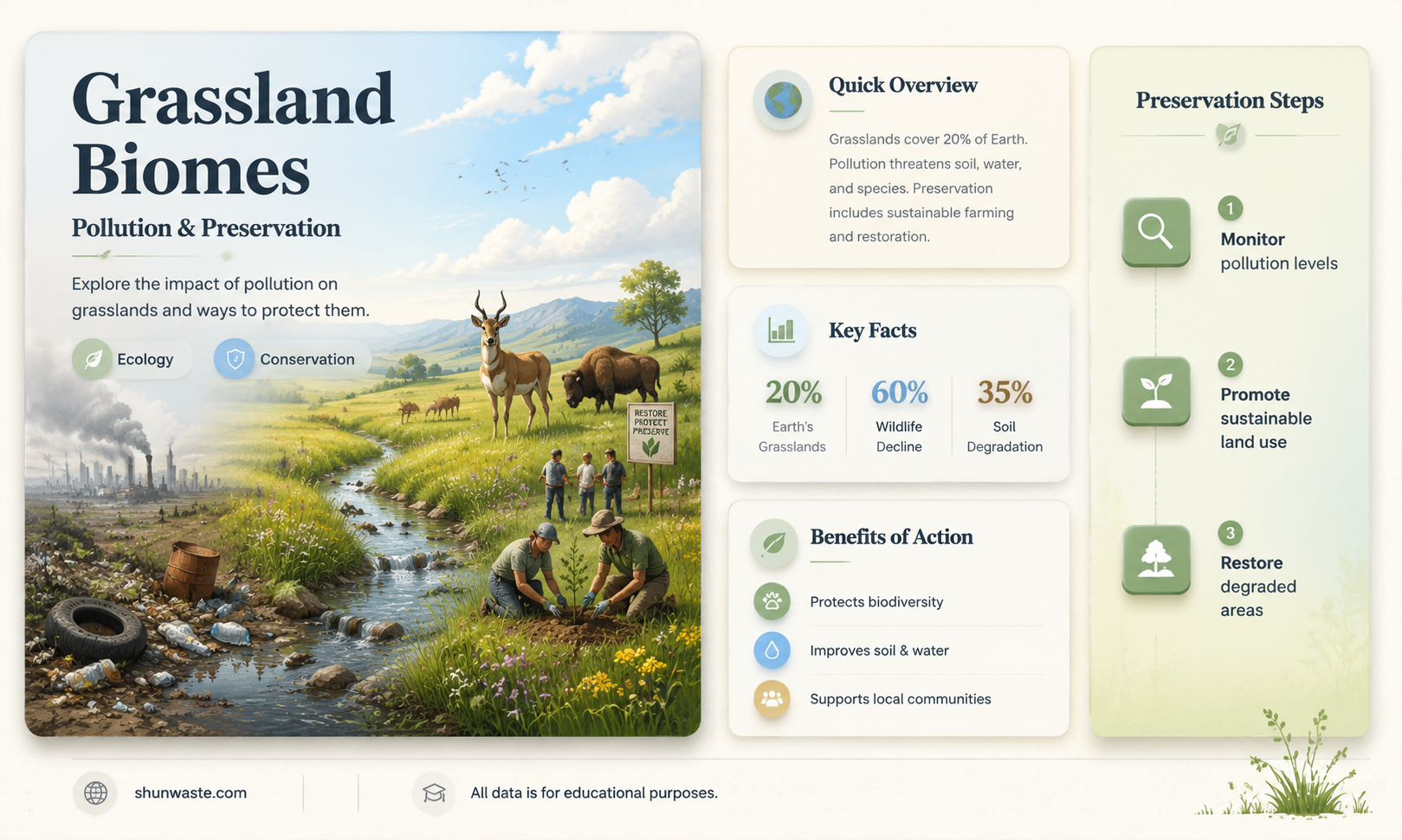 are grassland biomes being polluted