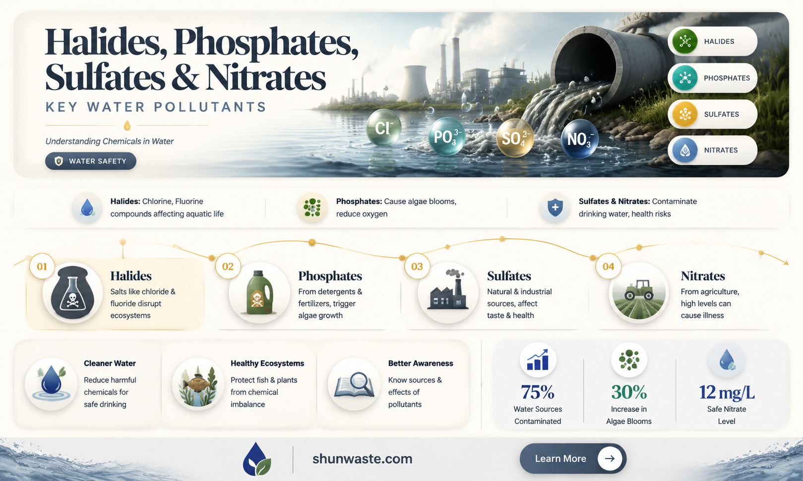 are halides phosphates sulfates and nitrates water pollutants