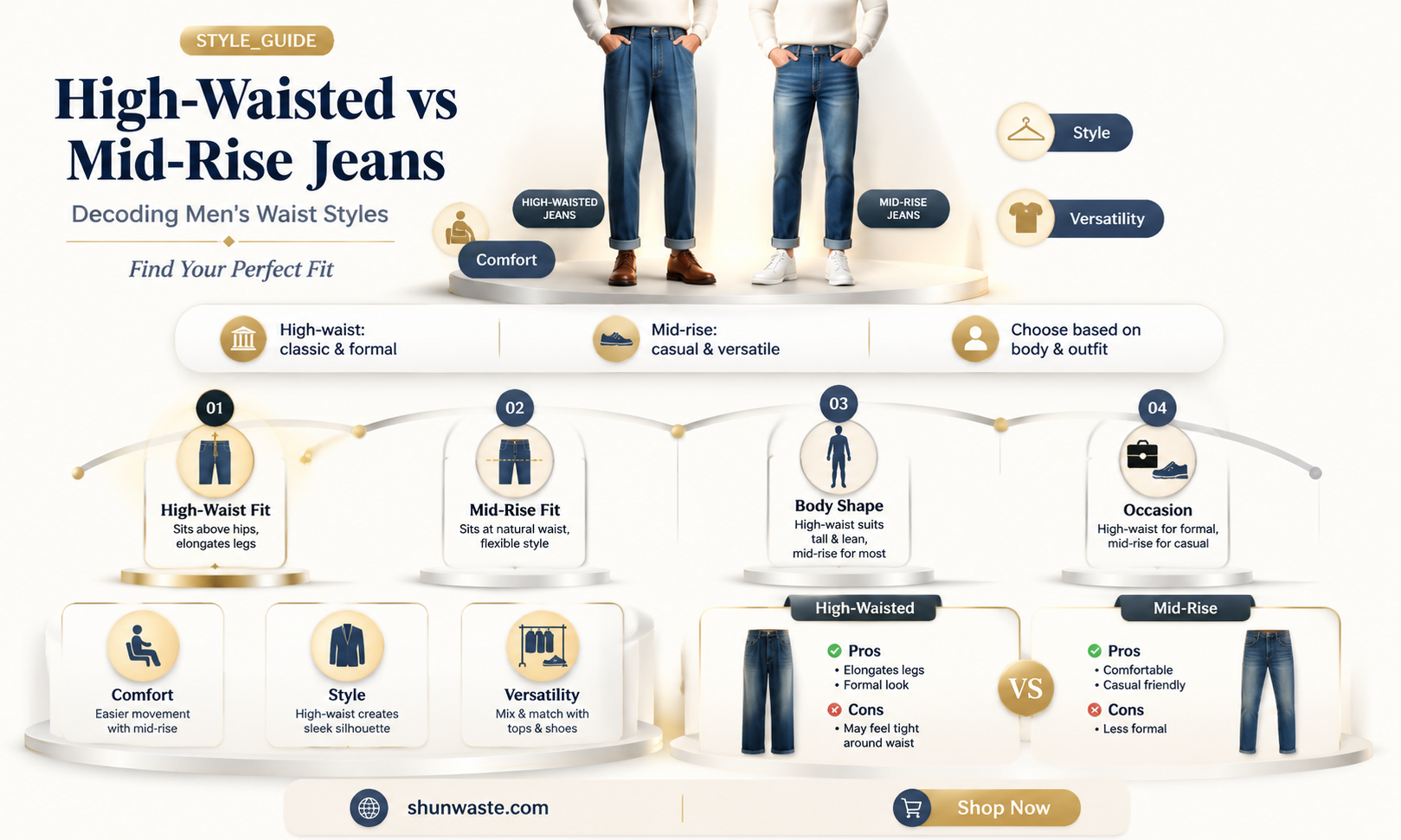 are men jeans high-waisted or mid wasted