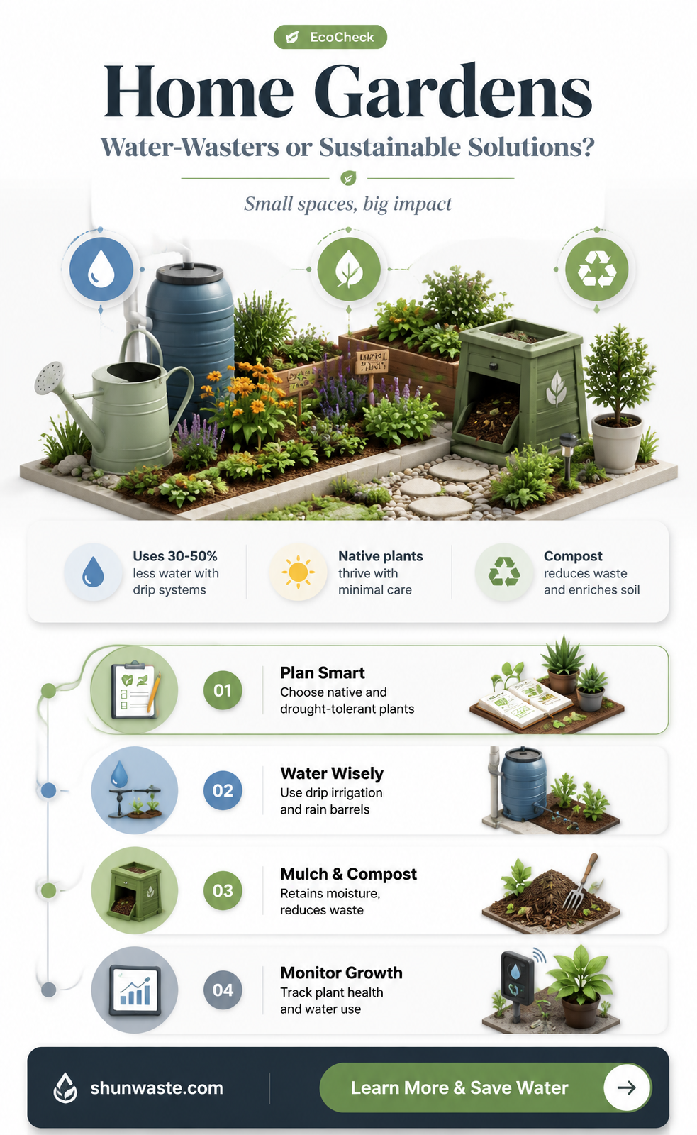 are home gardens a waste of water