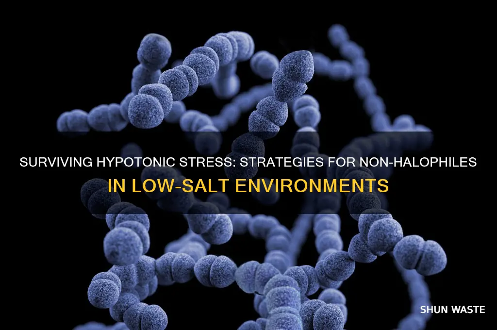 how can non-halophiles survie hypotonic environments