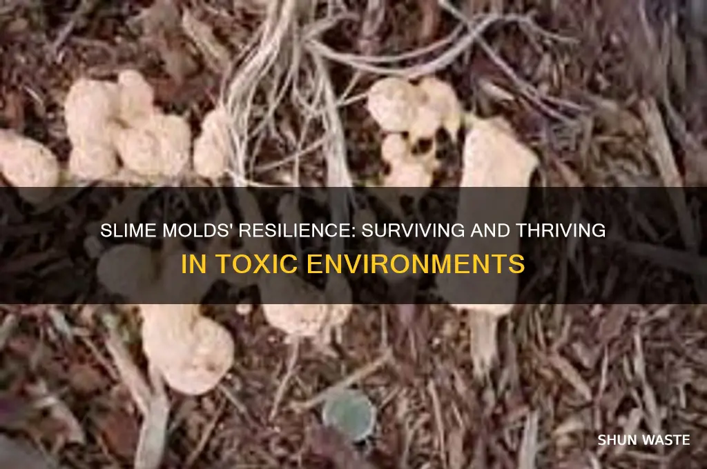 how can slime molds survive toxic environments