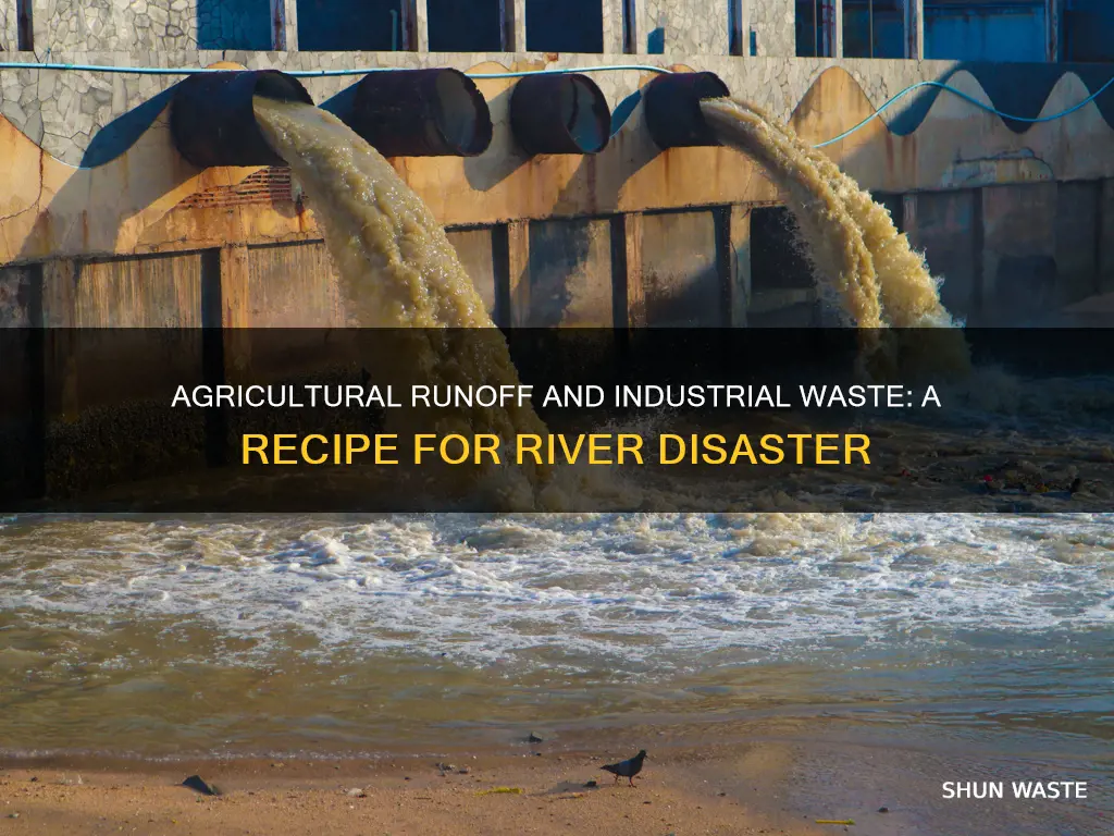 how do agriculture and industries cause river pollution