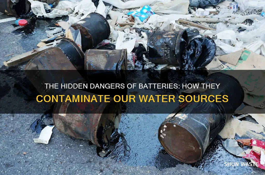 how do batteries cause water pollution