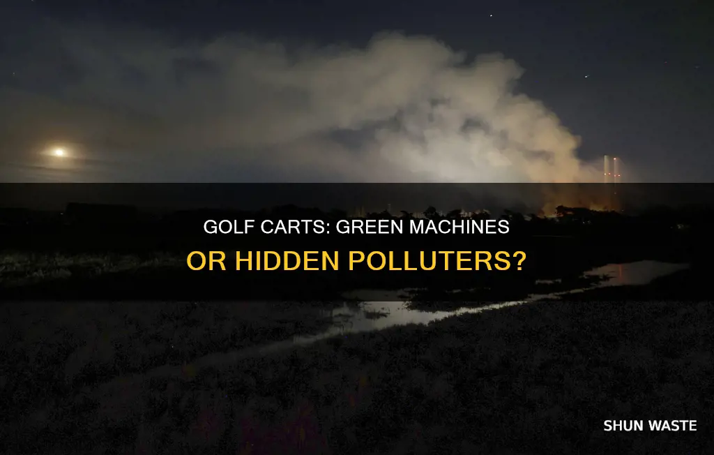 how do battery driven golf cars cause air pollution