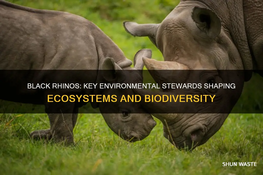 how do black rhinos help the environment