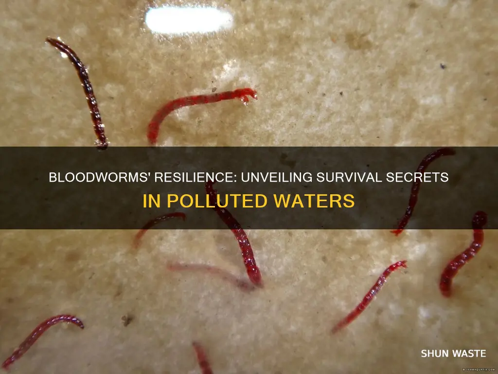 how do bloodworms survive in polluted water