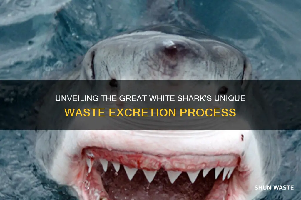 how do great white sharks excrete waste
