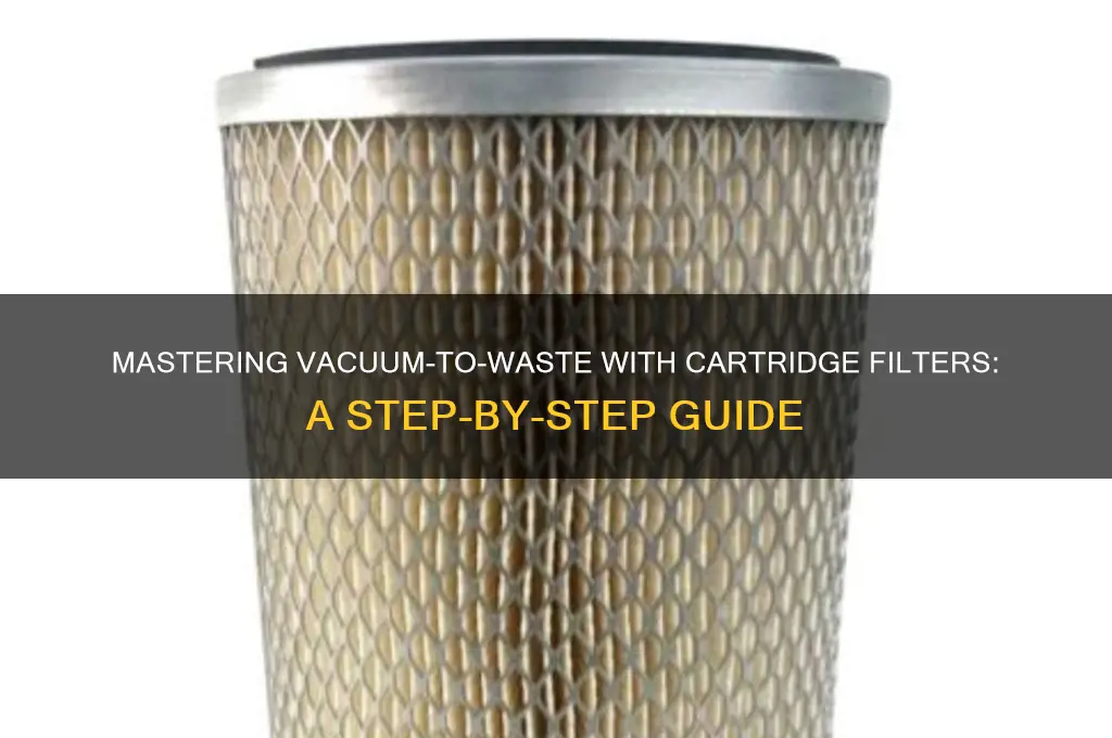 how do i vacuum to waste using a cartridge filter