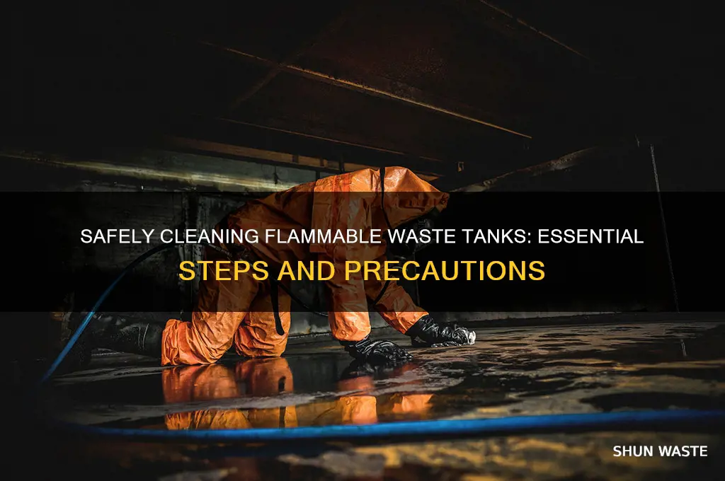 how do you clean out a flammabl waste tank
