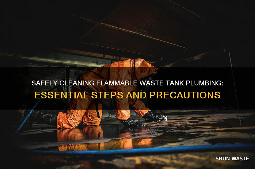 how do you clean out a flammable waste tank plumbing