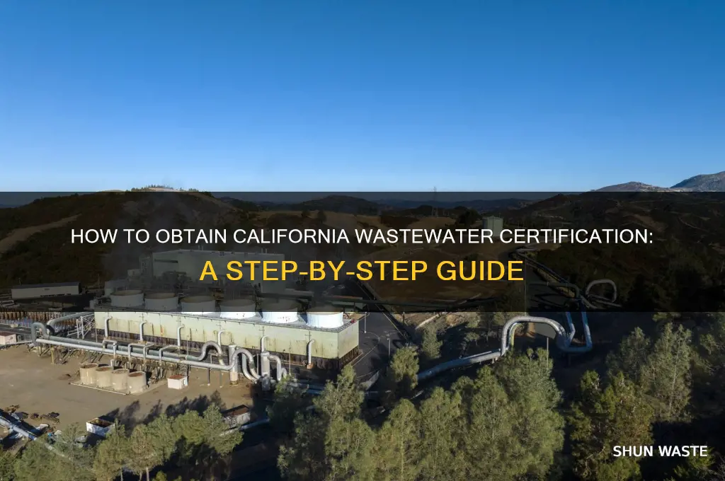 how do you get a waste water certification in california