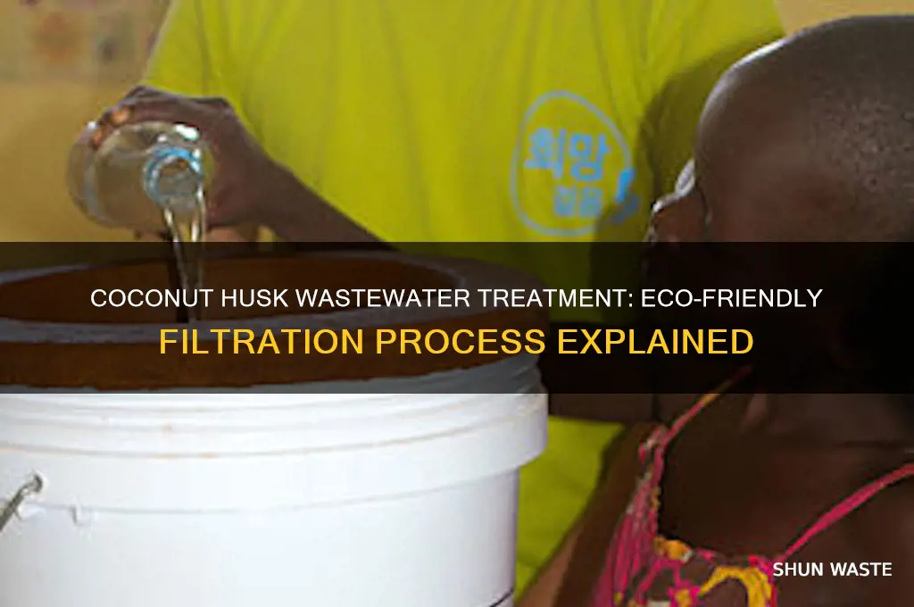 how does a coconut husk waste water treatment work