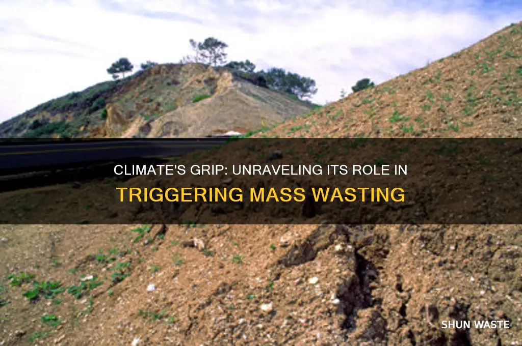 how does climate control or influence mass wasting