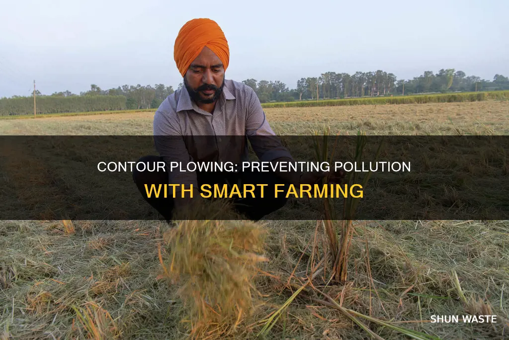 how does contour plowing in farming help to prevent pollution