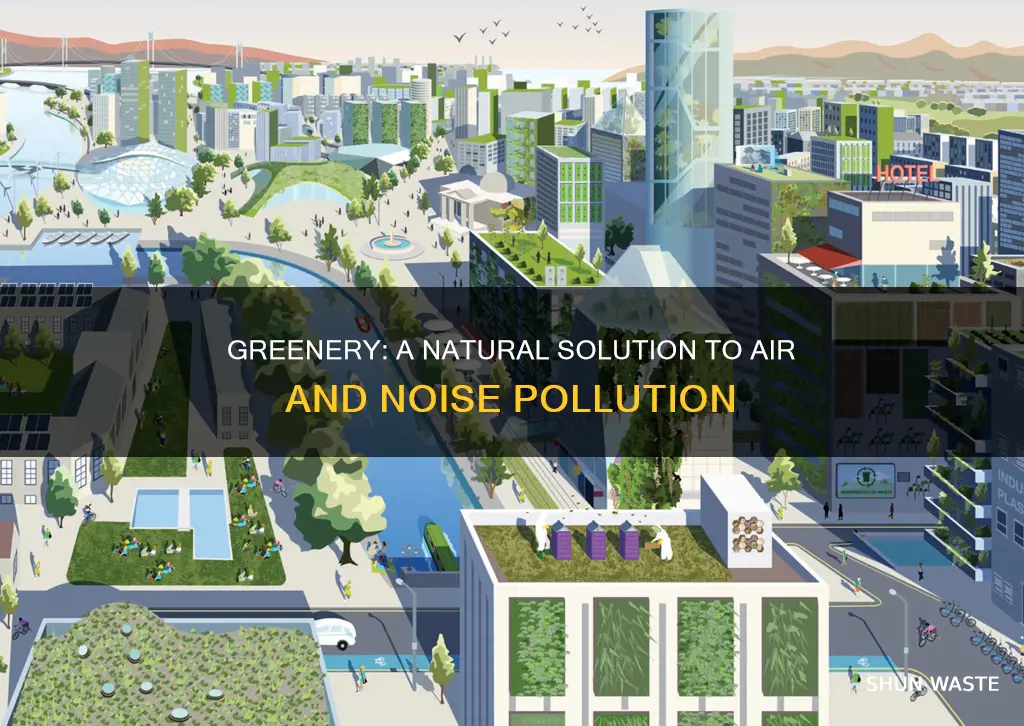 how does greenery help in reducing air and noise pollution