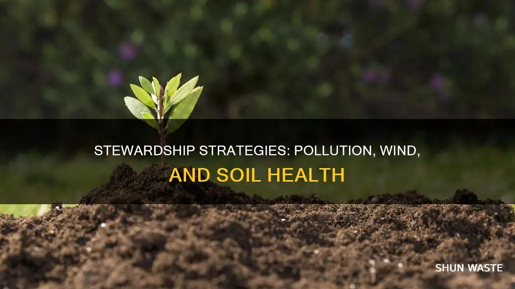 how does pollution and wind breakes apply to soil stewardship