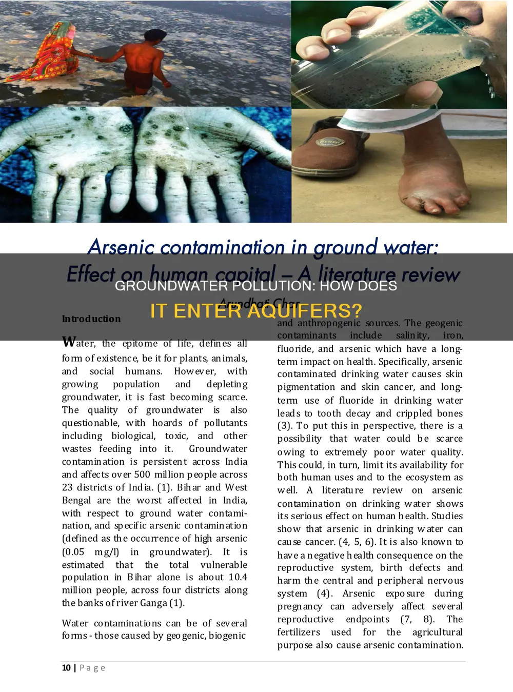 how does pollution enter with groundwater and aquifers