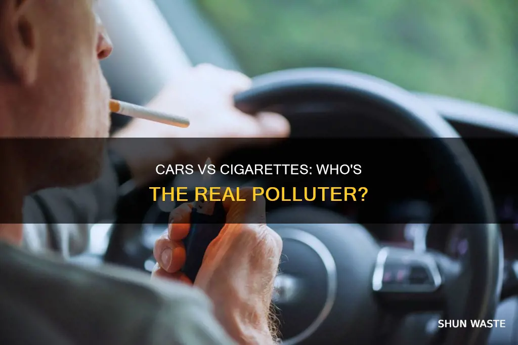 how does the air pollution from cars compare with cigarettes