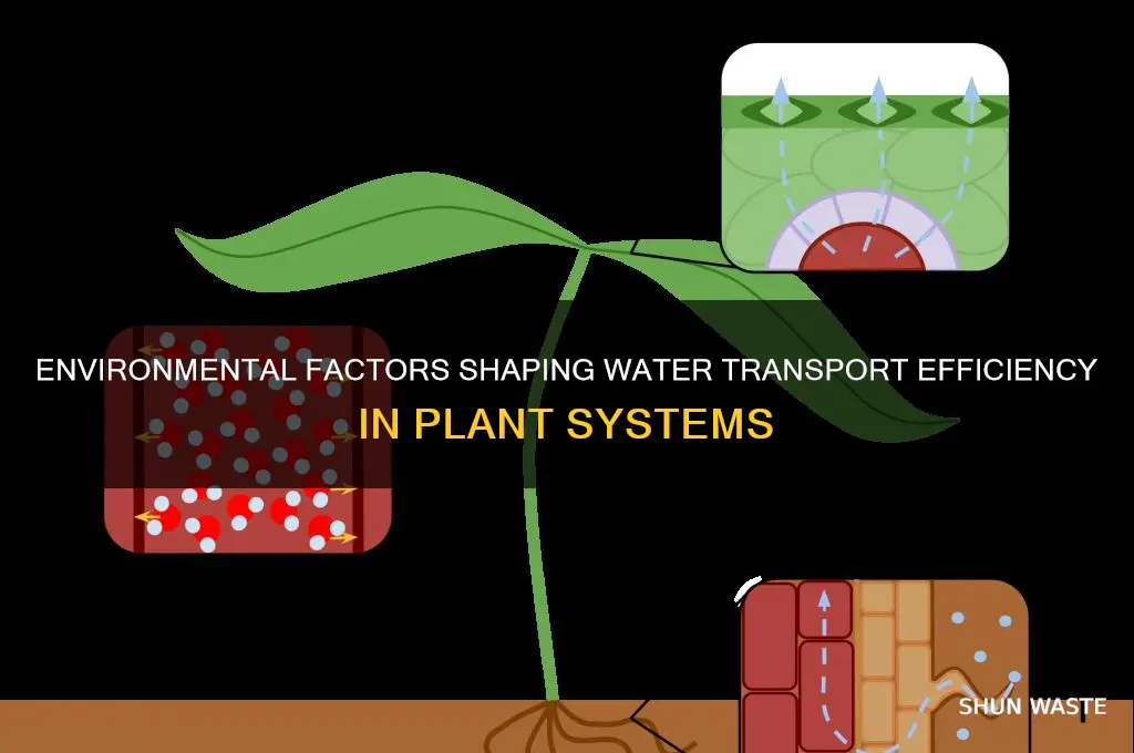 how does the environment affect water transport in plants