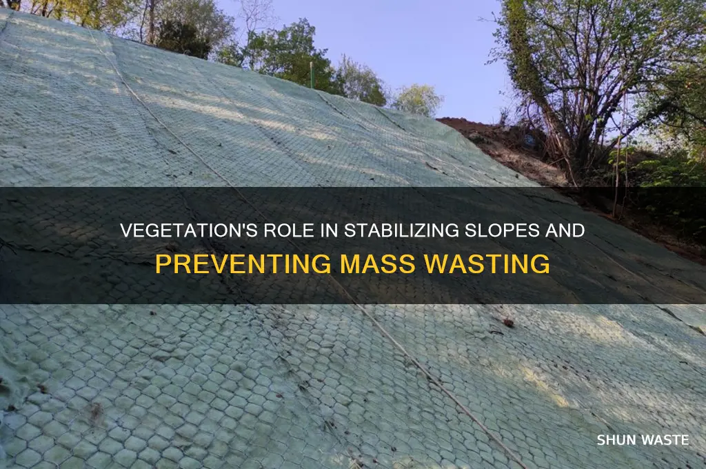 how does vegetation help to prevent mass wasting