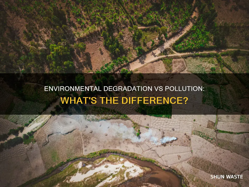 how environmental degradation is different from environmental pollution
