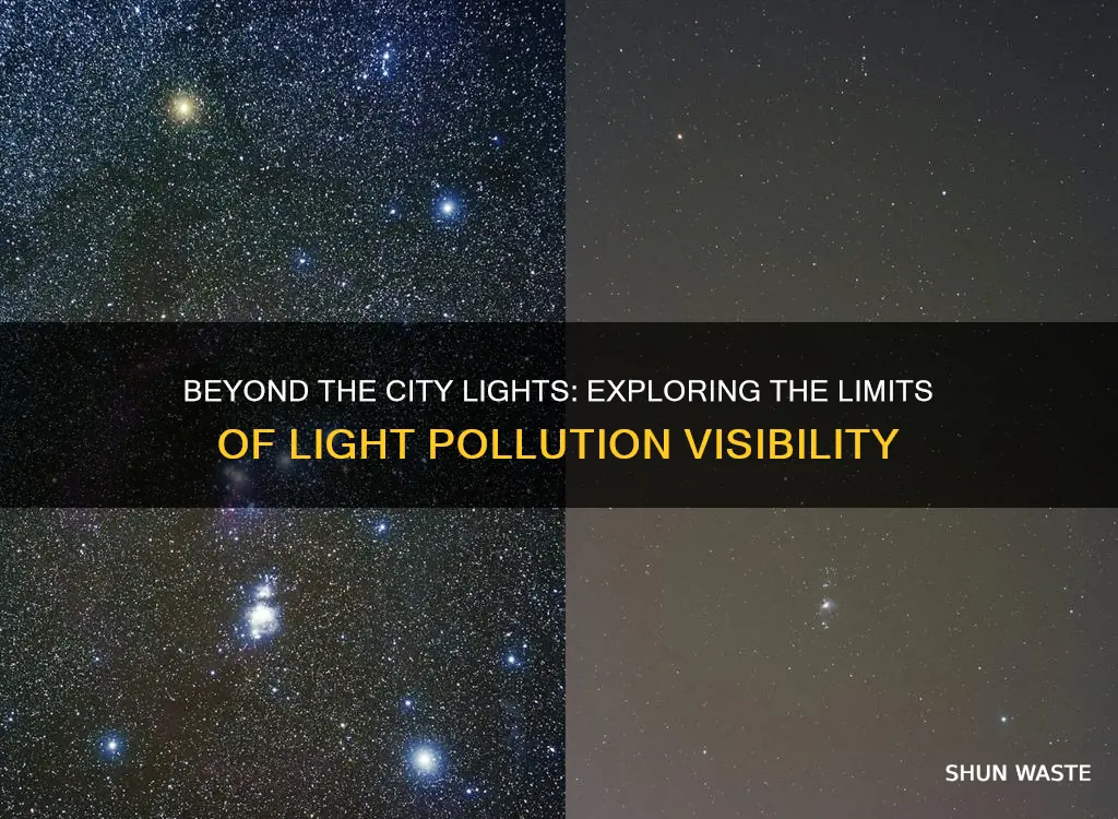 how far away can you see light pollution