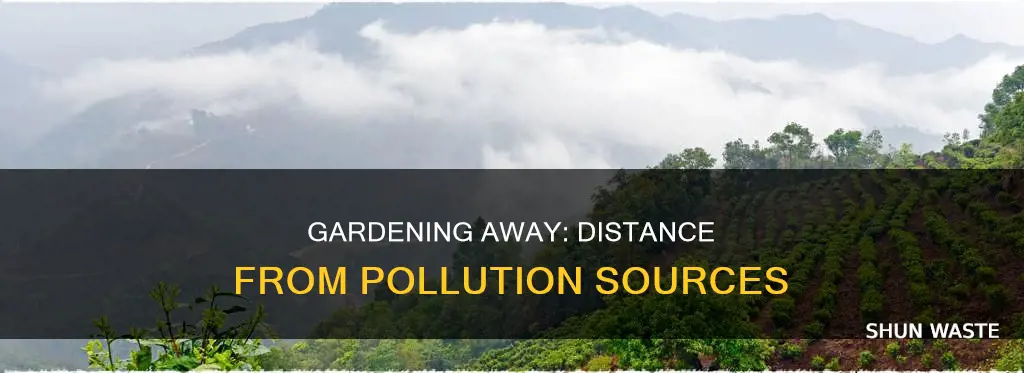 how far away from pollution source to site garden