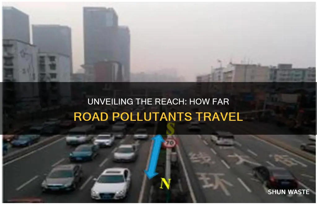 how far can road pollutant travel from a road