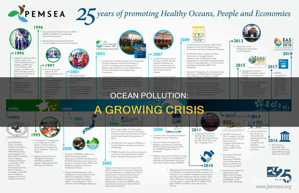 how has pollution grown over the years in the ocean