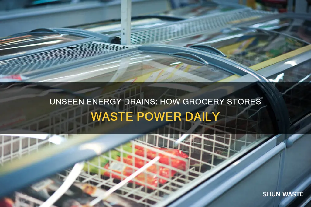 how is energy wasted in grocery store