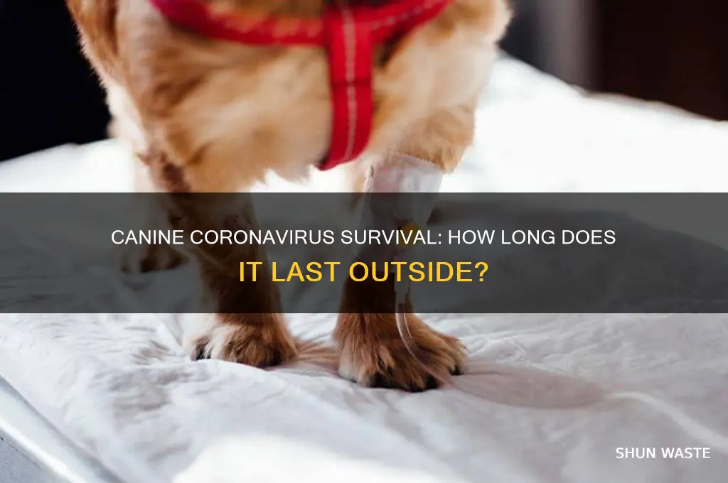 how long can canine coronavirus survive in the environment