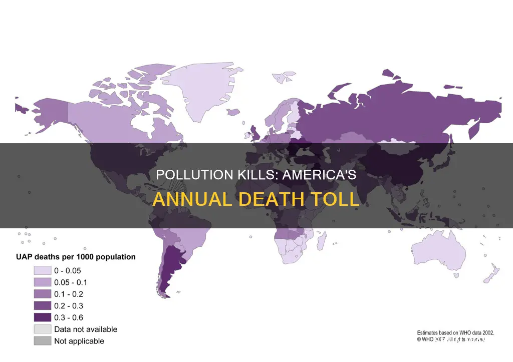 how many americans die annually from pollution induced health complications