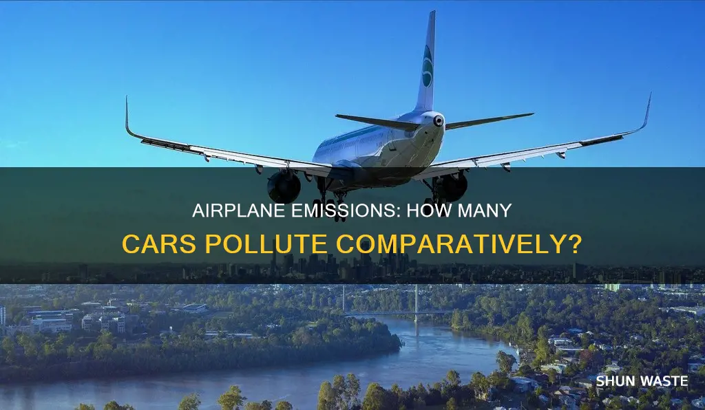 how many cars worth does the passenger airplane pollute