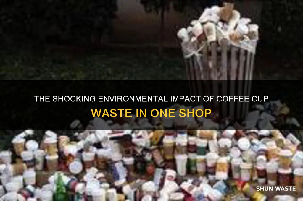how many coffe cups are wasted at one coffee shop