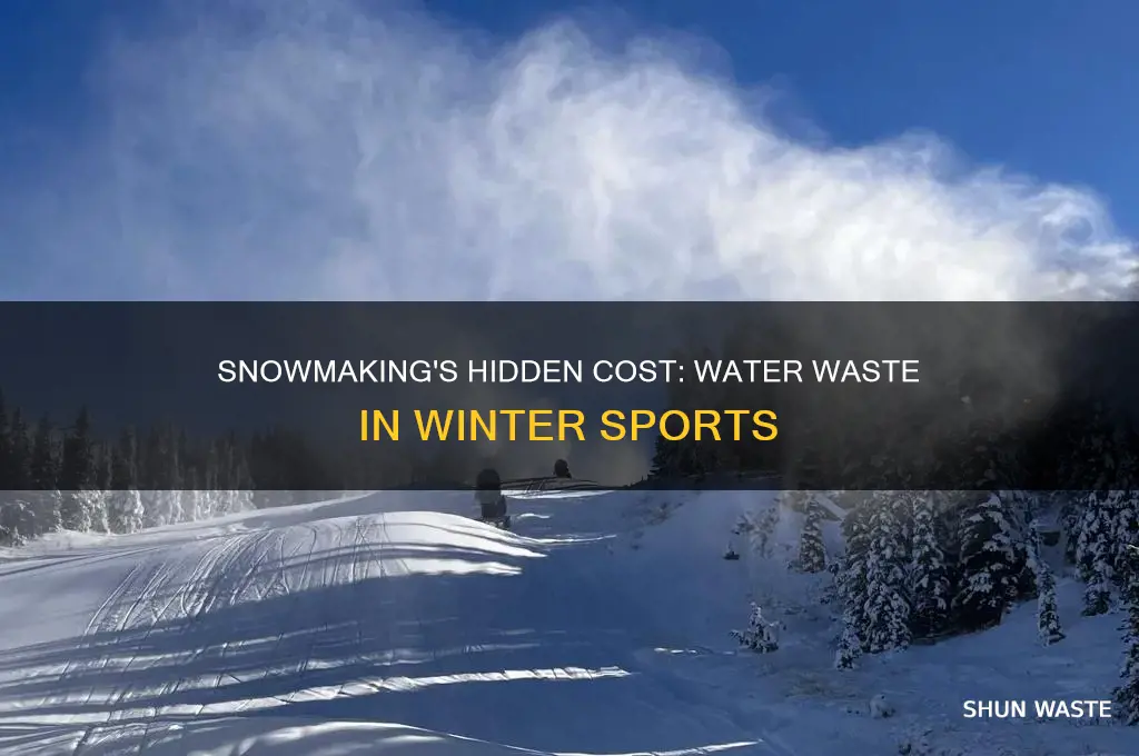 how many gallons of water is wasted to snowmaking
