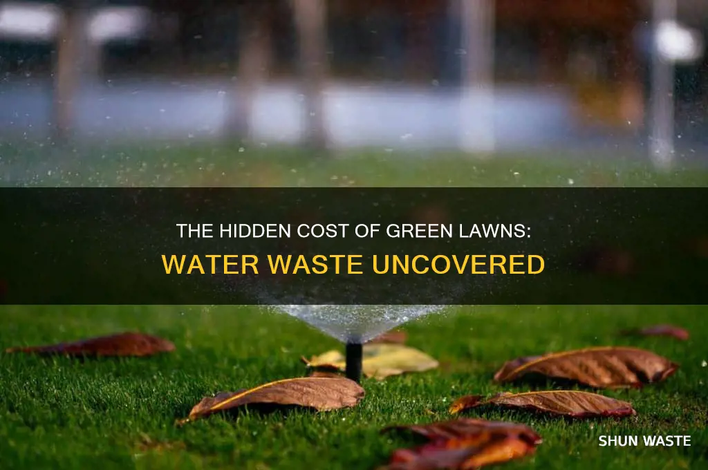 how many gallons of water wasted on grass