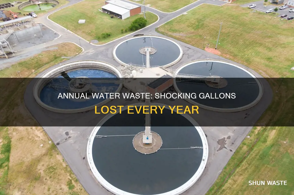 how many gallons ofnwater are wasted in a yr