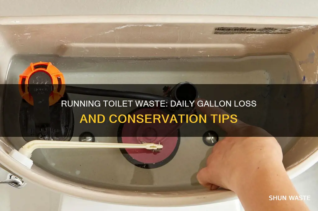 how many gallons running toilet waste day