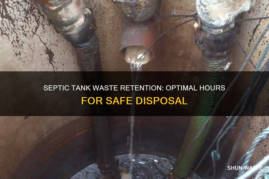 how many hours waste should stay in septic tank