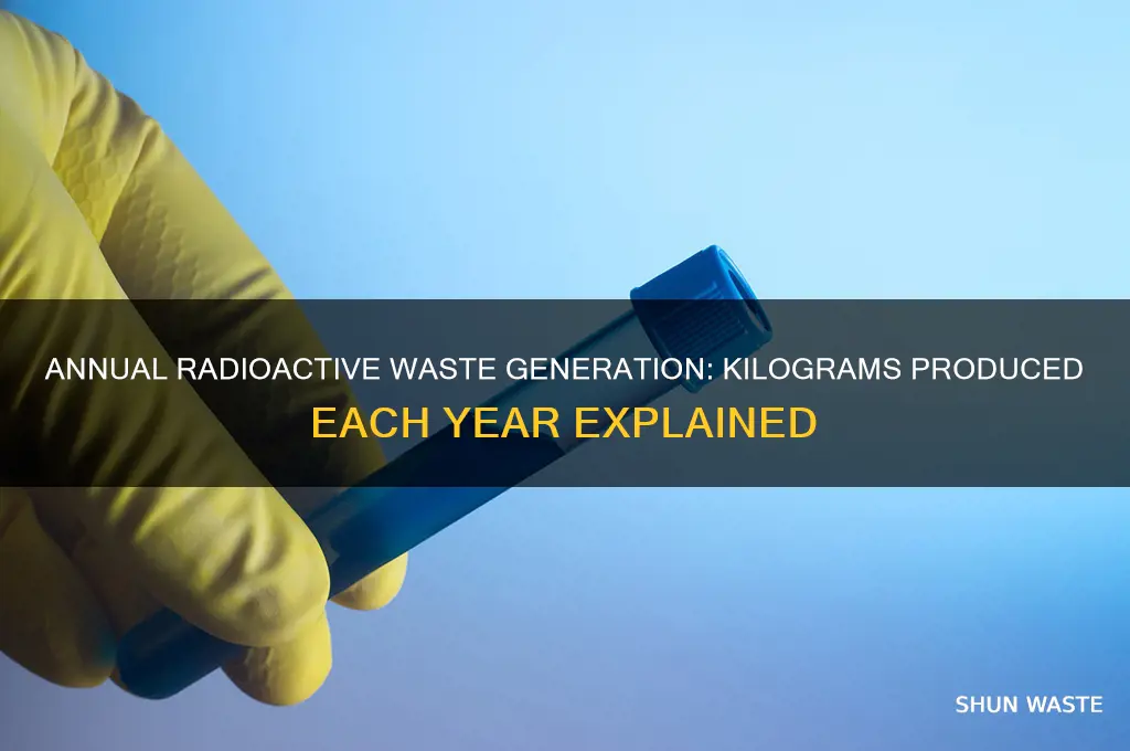 how many kilogrgams of radioactive waste per yeat