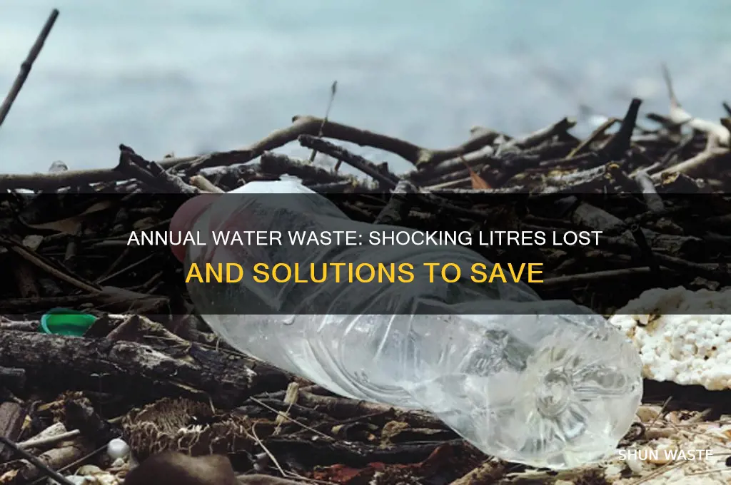 how many litres of water is wasted a year