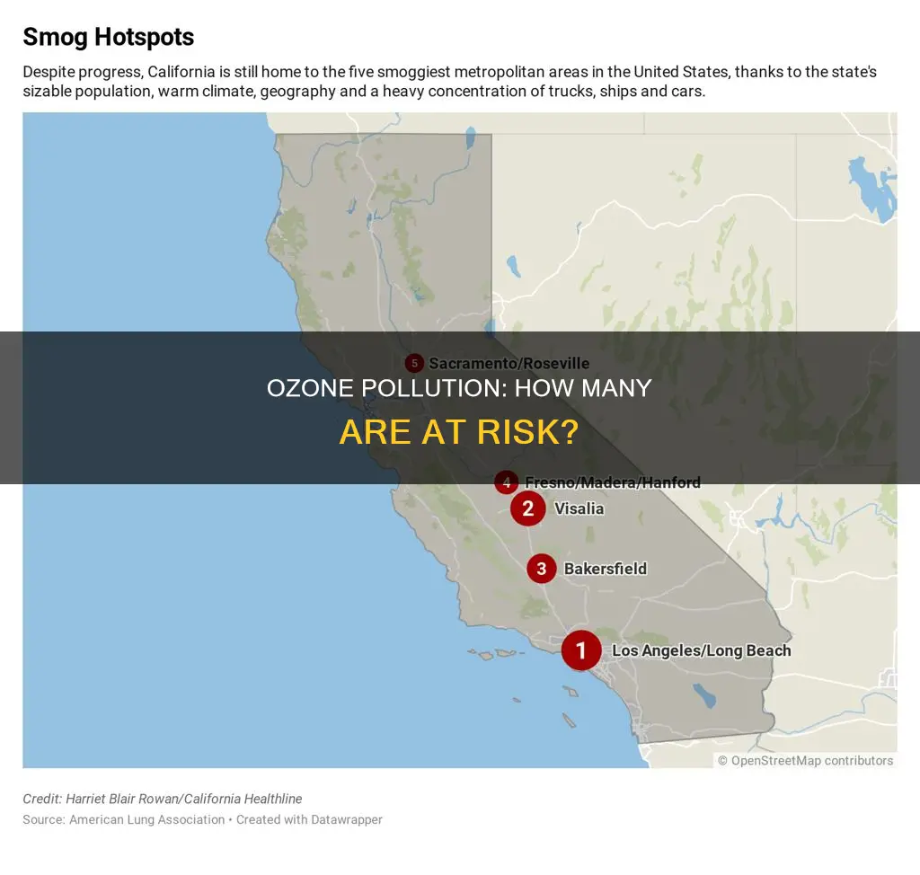 how many people live in ozone polluted areas
