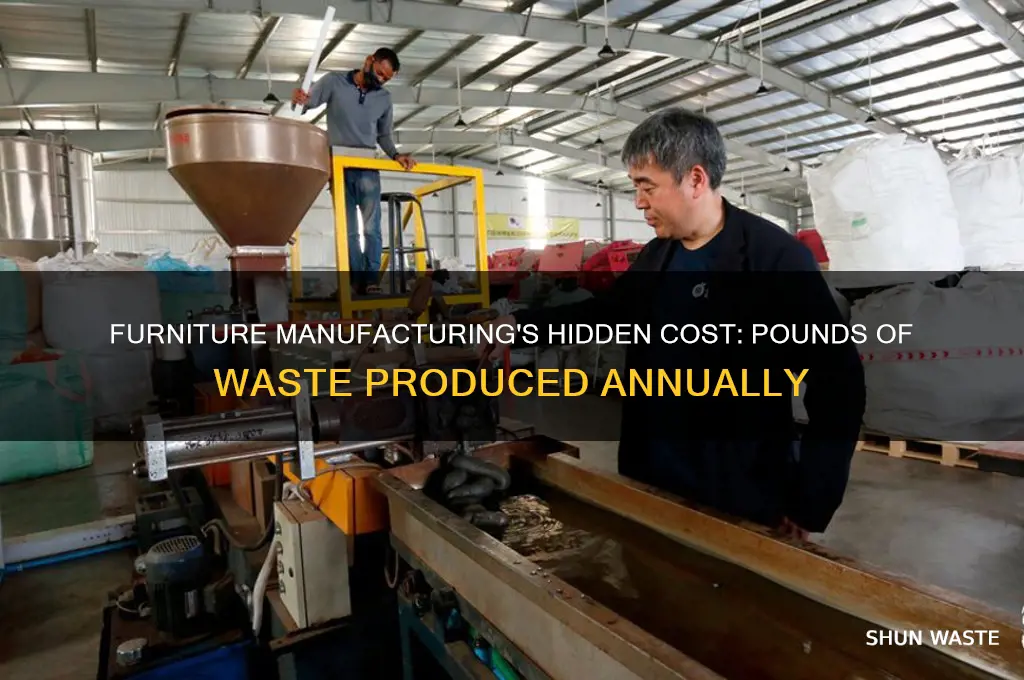 how many pounds of waste does furniture manufacturing create