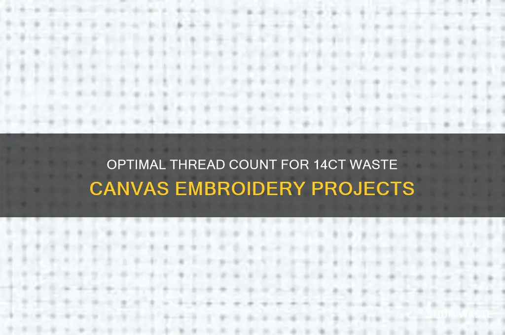 how many threads do use on 14ct waste canvas