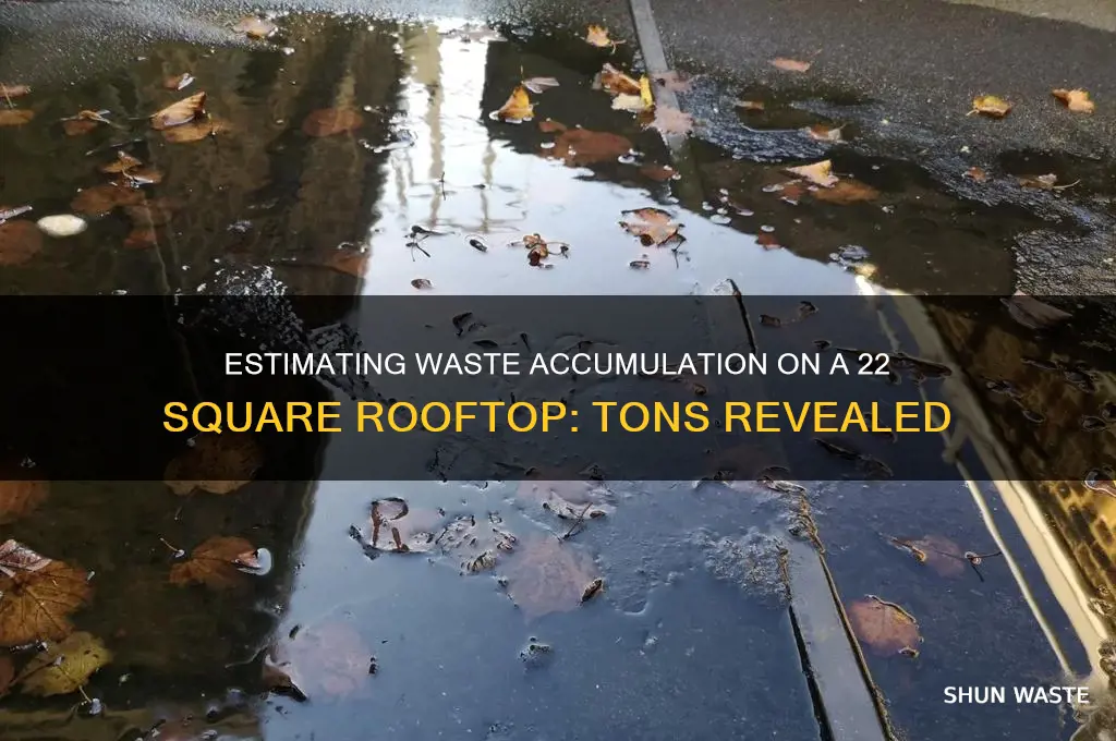 how many tons of waste in a 22 square rooftop